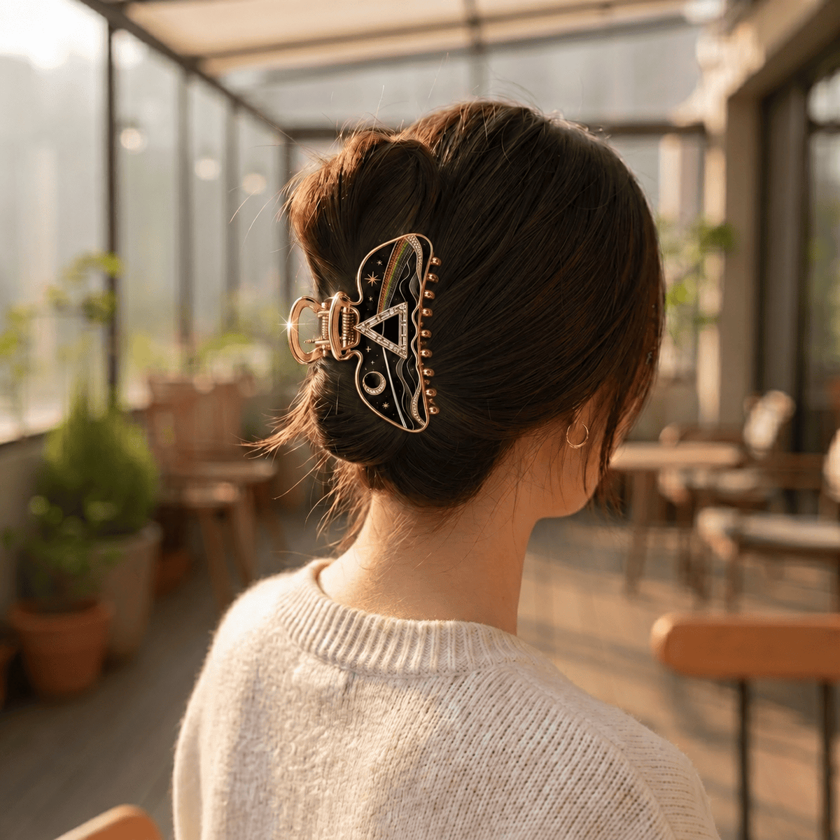 PKFL Elegant Gold Hair Clip For Women TMH