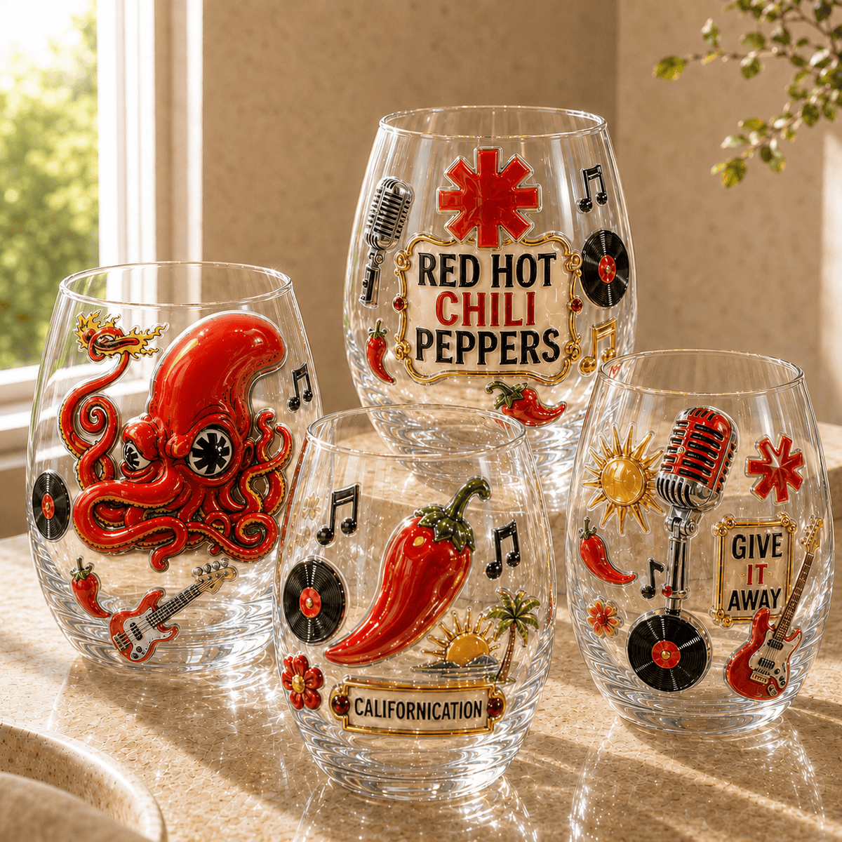 Premium RHCP Stemless Wine Glass Set TMH