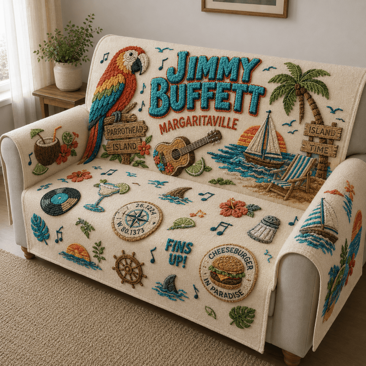JBT Tufted Sofa Cover & Pillow Set DNBN