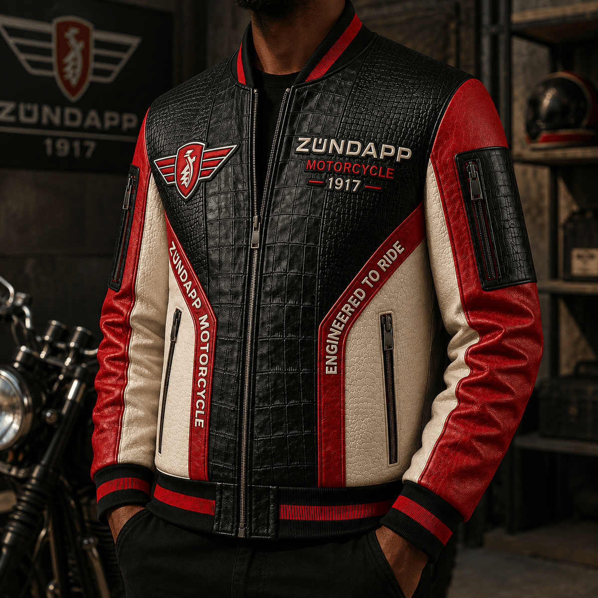 Premium ZUD Leather Zipper Jacket TNSM
