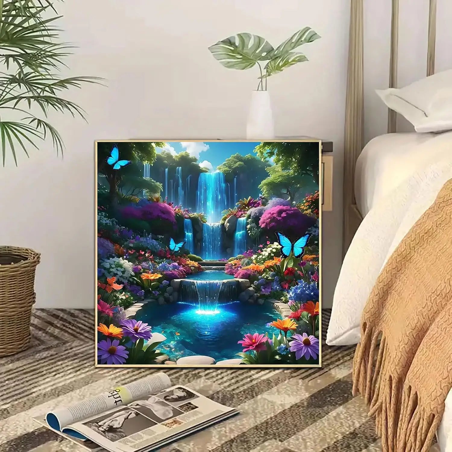5D Diamond Painting Kit for Adults, Waterfall Landscape DIY Art, Full Round Drill Home Decor