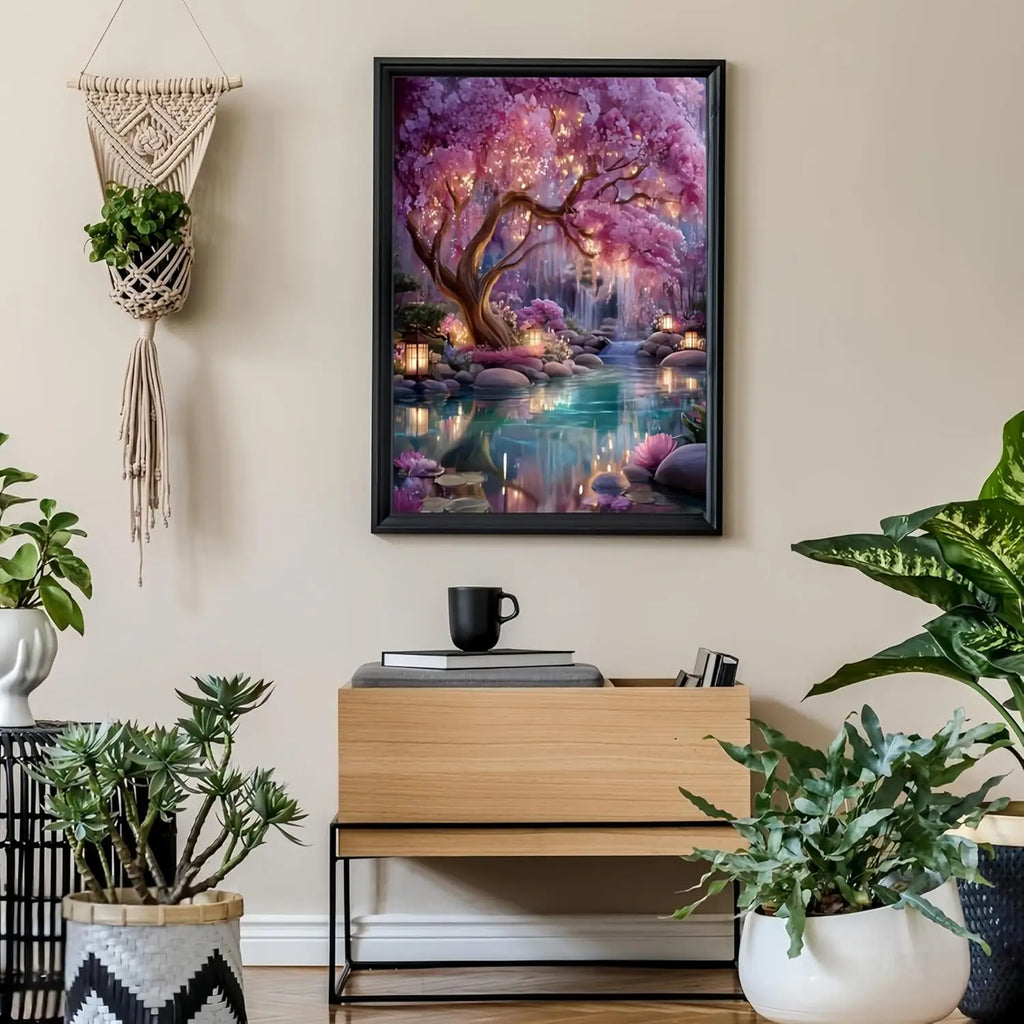 Glowing Forest Diamond Painting Kit for Adults, 5D DIY Art with Full Round Drills, 13.8x13.8 Inch Home Decor
