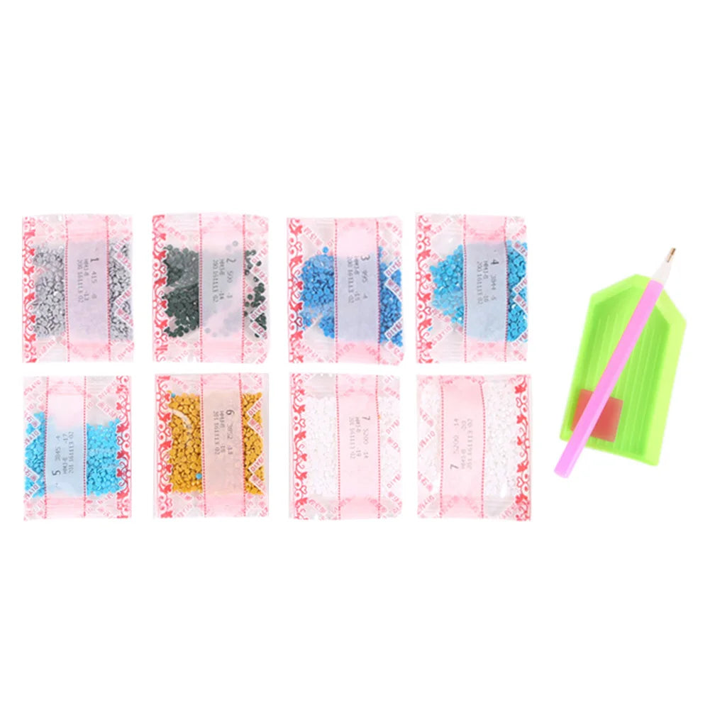 Diamond Mosaic Kits Full Round Drill 5 Pieces Landscape Pattern Home Room Decor Embroidery Art Ornament Handcraft Drawing